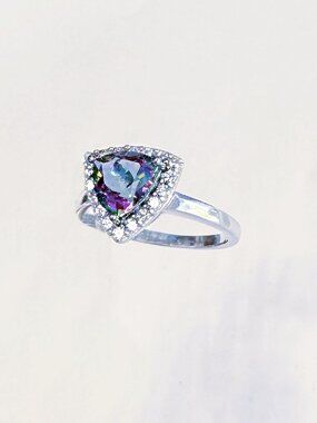 Mystic Topaz Sterling  Silver ring, Size 7 3/4 ring